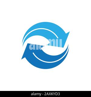 stripes circle rotate arrow geometric logo vector Stock Vector