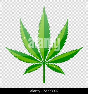 Cannabis Hemp Leaf Flat Icon Stock Vector