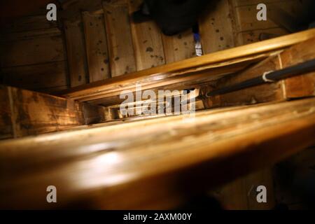 Never ending stairs down to the center of the earth Stock Photo
