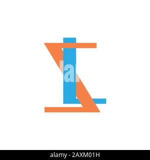 letter sl simple linked geometric logo Stock Vector