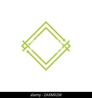 circle arrows square frame symbol vector Stock Vector