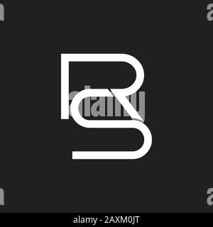 letters rs simple linked lines logo Stock Vector