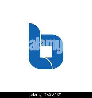 letter bo simple geometric square logo vector Stock Vector