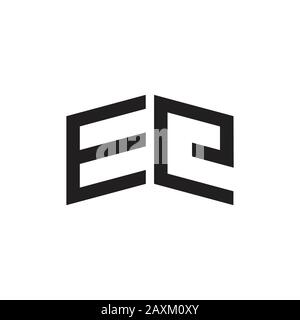 letter ec simple geometric line logo vector Stock Vector