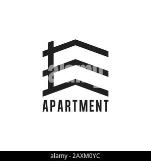 letter e apartment home geometric symbol logo vector Stock Vector