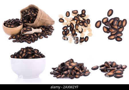 watermelon seeds isolated on white background Stock Photo