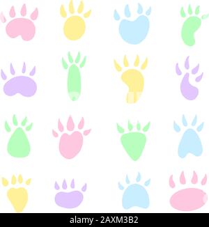 A Cute Collection of Animal Silhouette Prints Like Cut or Dog Cartoon Illustration Vector Style, Some With Heart Stock Vector