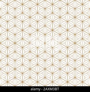 Fine seamless japanese pattern kumiko for shoji screen.Great design for any purposes. Japanese pattern background vector.Average and thick lines.Diamo Stock Vector