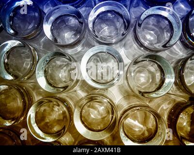 Abstract still-life of upturned glasses Stock Photo