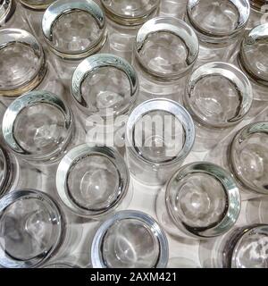 Abstract still-life of upturned glasses Stock Photo