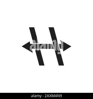 letter h arrows overlapping logo vector Stock Vector