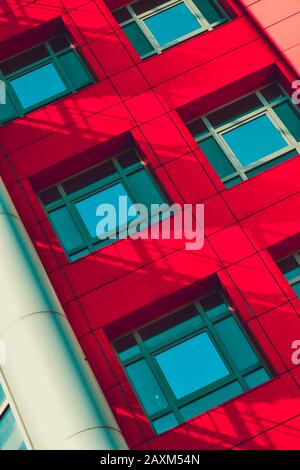 close-up of the front of the building in the modernistic style of hi-tech filter Stock Photo