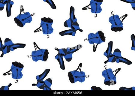 Climbing shoes and chalk bags Stock Vector