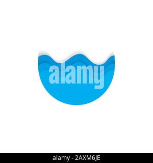 3d wavy paper cut shape decoration vector Stock Vector