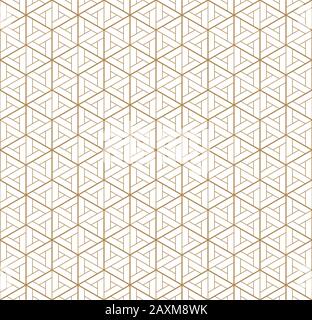 Fine seamless japanese pattern kumiko for shoji screen.Great design for any purposes. Japanese pattern background vector.Average and thick lines.Diamo Stock Vector