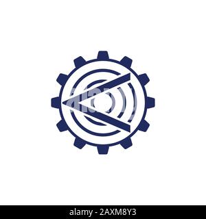 abstract arrow letter k cog machine logo vector Stock Vector
