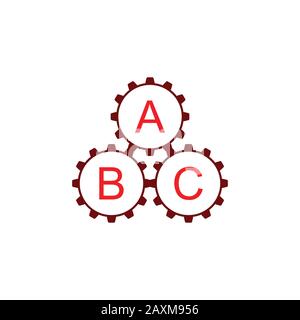 three cog machine system work symbol vector Stock Vector