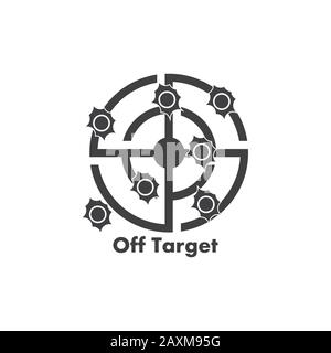 off target dart shooting bullet symbol logo vector Stock Vector