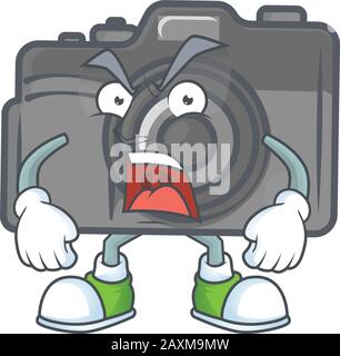 cartoon character of digital camera with angry face Stock Vector Image ...