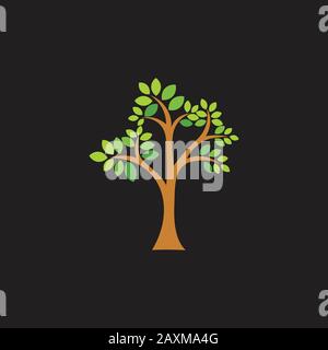 3d gradient leaf tree decoration logo vector Stock Vector