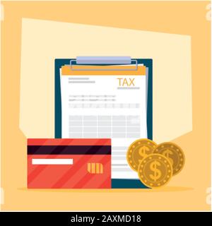 set of icons of tax day vector illustration design Stock Vector