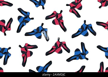 Climbing shoes as seamless background Stock Vector
