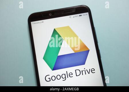 Google Drive logo on smartphone Stock Photo