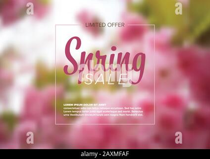 Fresh spring abstract floral sale flyer with place for your text Stock Vector