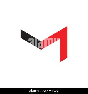 letter m simple arrow line geometric logo vector Stock Vector