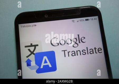 Google Translate logo on smartphone Stock Photo