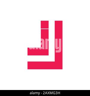 letter ij simple geometric line logo vector Stock Vector