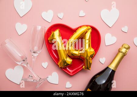 February 14th romantic valentine's day background Stock Photo