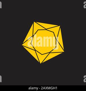 stars arrows in circle geometric logo Stock Vector