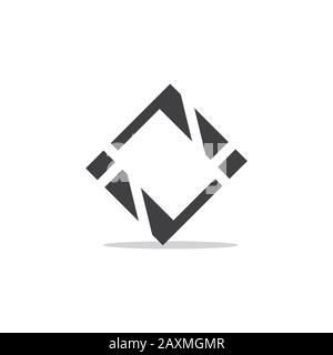 square frame simple geometric shadow design logo vector Stock Vector