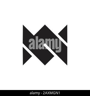 letter am simple geometric logo vector Stock Vector