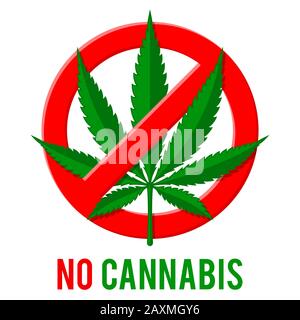 Stop Sign with Hemp Leaf Stock Vector