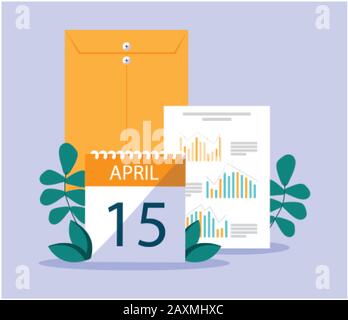 set of icons of tax day vector illustration design Stock Vector