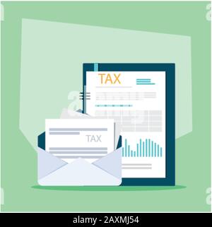 set of icons of tax day vector illustration design Stock Vector