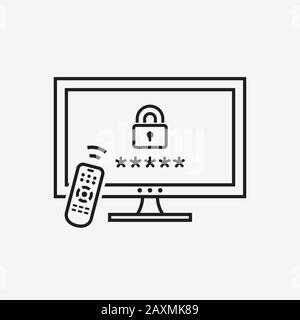 Smart TV with Parental control. Vector icon Stock Vector