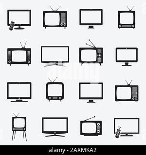 TV icons vector set Stock Vector