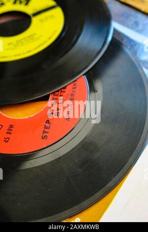 Vintage vinyl records, USA Stock Photo