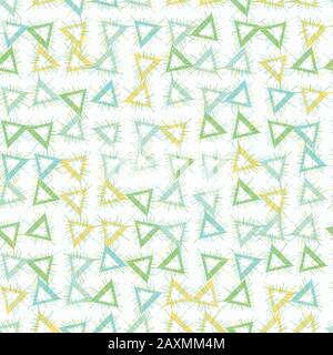 abstract geometric seamless vector pattern with pastel colored triangular patches on a white background Stock Vector