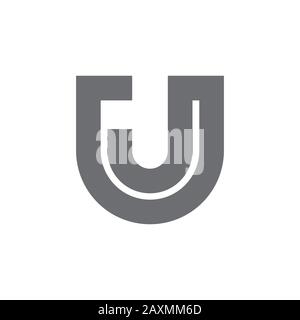 letter uj simple geometric emblem logo vector Stock Vector