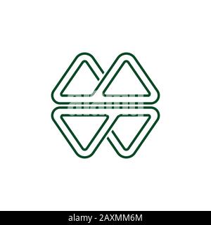simple letter mw geometric triangle line mountain logo vector Stock Vector