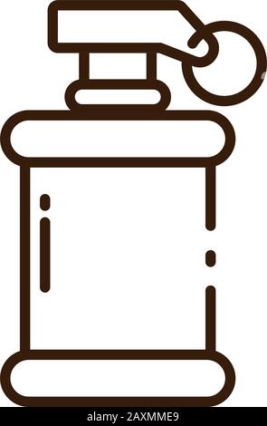 smoke grenade icon over white background, line style, vector illustration design Stock Vector