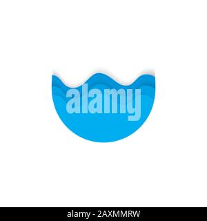 3d wavy paper cut shape decoration vector Stock Vector