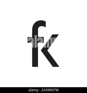 letter fk linked geometric simple logo vector Stock Vector
