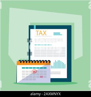 set of icons of tax day vector illustration design Stock Vector