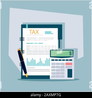 set of icons of tax day vector illustration design Stock Vector
