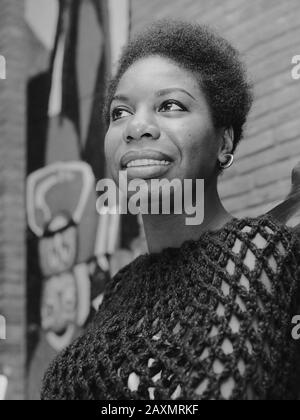 Portrait of American singer Nina Simone will appear on television at Christmas December 14, 1965 Stock Photo